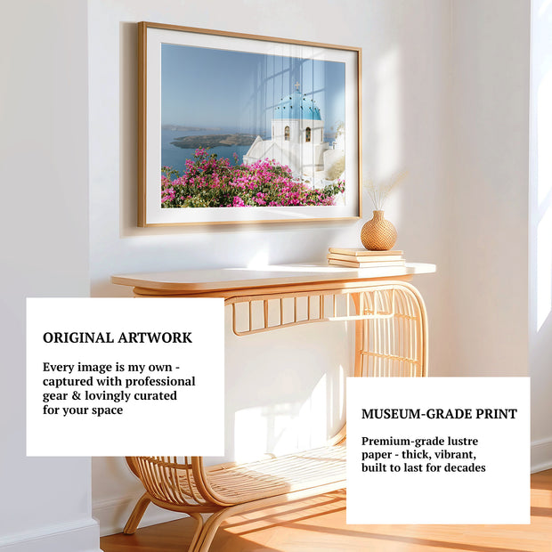 Flowers above the Caldera - Imerovigli, Santorini, Greece