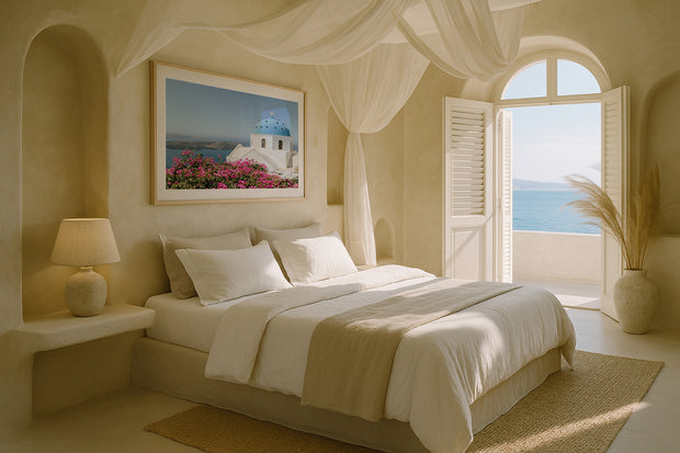 Flowers above the Caldera - Imerovigli, Santorini, Greece