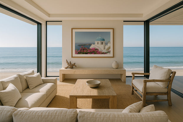 Flowers above the Caldera - Imerovigli, Santorini, Greece