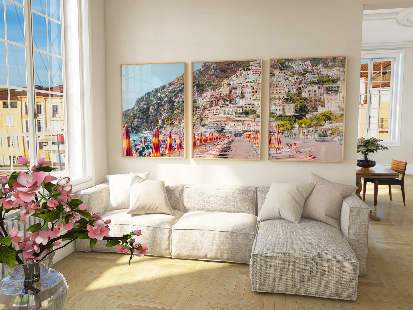 Positano Beach Triptych