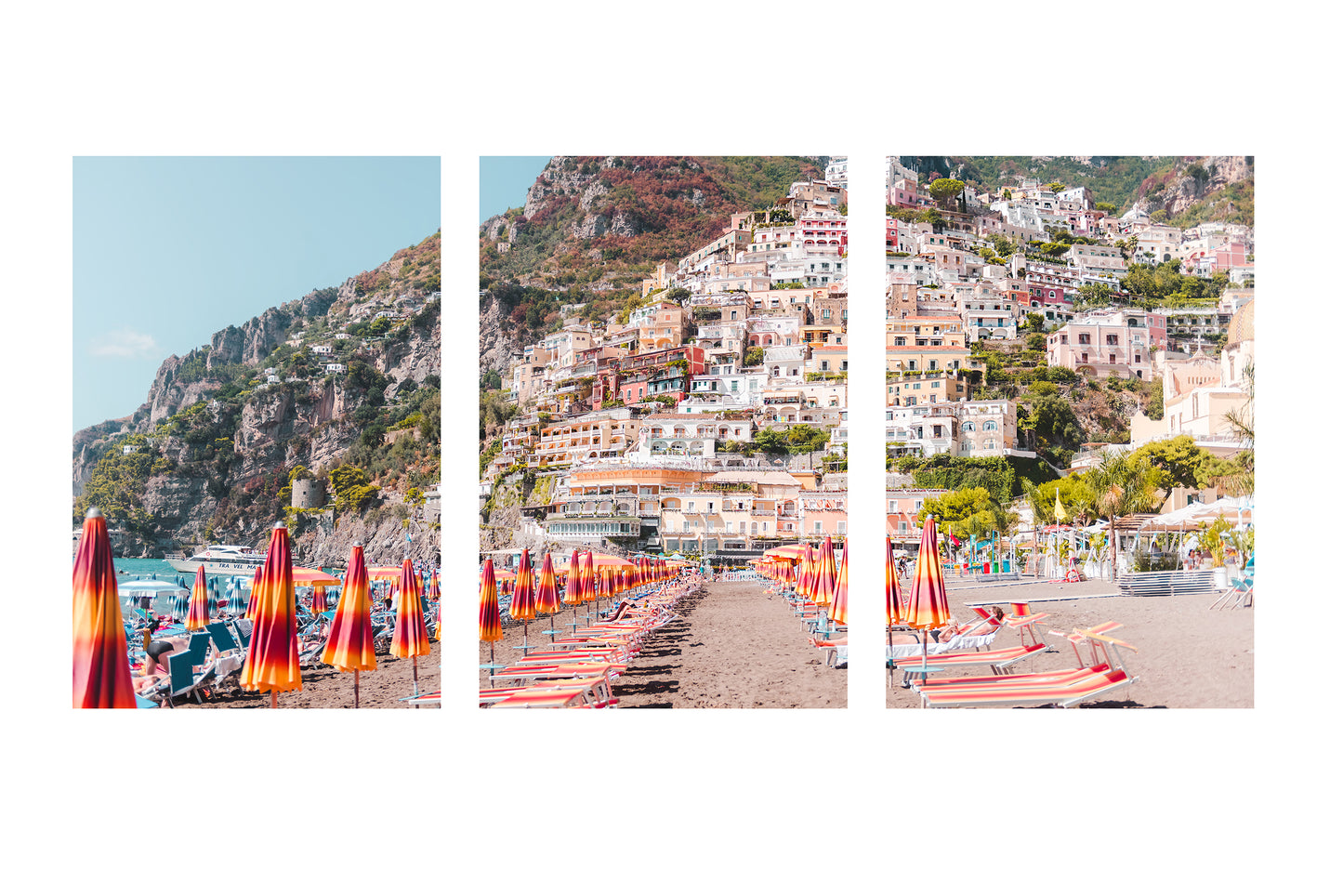 Positano Beach Triptych