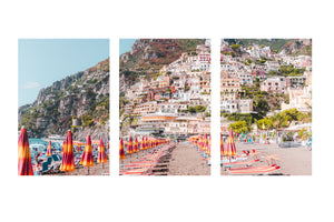 Positano Beach Triptych