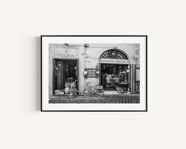 The Pizzeria in Vintage Black & White - Rome, Italy